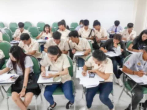 Blur people lecture in classroom Stock Photos