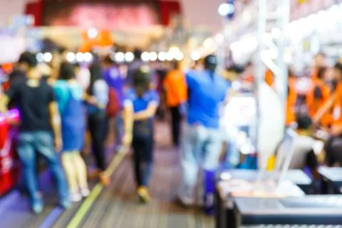Blur people shopping computer in department store Stock Photos
