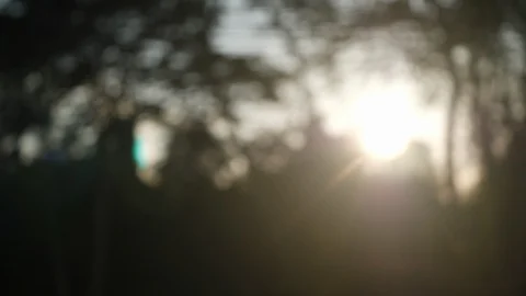 Blur scene sunset outside view of car driving on road trip travel Stock Footage 113886541