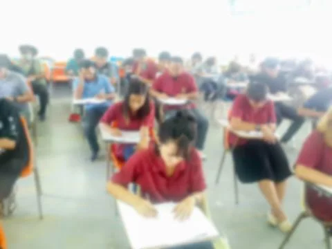 Blur school or university students writing answer Stock Photos