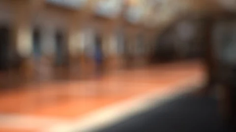 Blur Slow motion video of People passing through Railway Station Stock Footage 124343636
