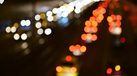 Blur traffic lights at night Vídeo Stock 62522183