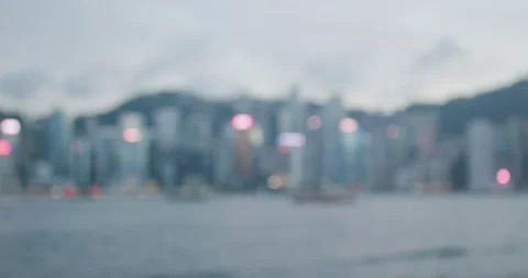 Blur view of city at sunset Stock Footage 132168937