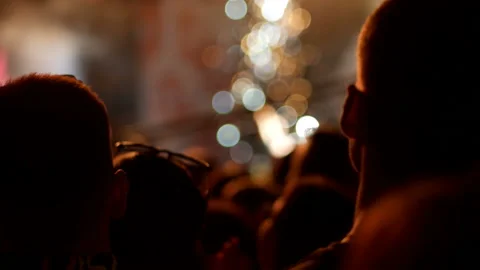Blur view of  concert stage from dance floor. Stock Footage 104260091
