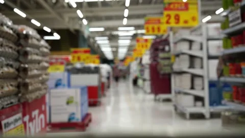 Blur of waking view in department store Stock Footage 133015784