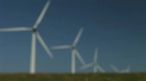Blur of wind turbines Видео 29450579