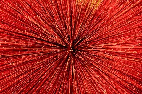 Blured background with bright lines of red light. Stock Photos