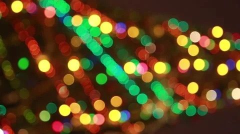 Blured christmas tree with colourful lights Stock Footage 40330442