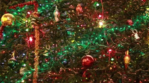 Blured christmas tree with colourful lights Stock Footage 40330550