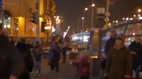 Blured city background crowded street blurred background Stock Footage 80319327