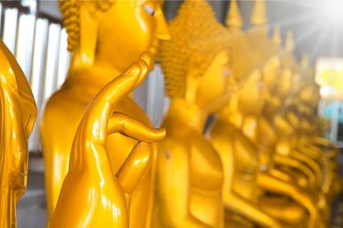 Blured close up hand buddha. Stock Photos