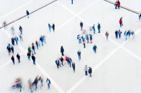 Blured motion of multitude people Stock Photos