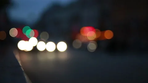 Blured night road with car Stock Footage 56965061