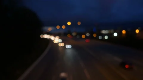 Blured Night traffic at highway Stock Footage 63383682