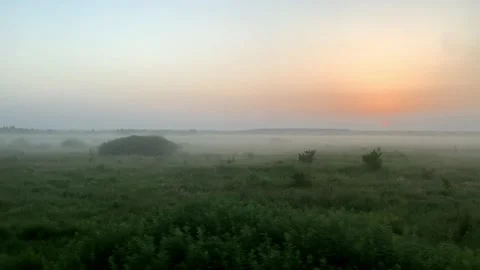 Blured side view of high-speed turning train on landscape of beautiful nature Stock Footage 170466310