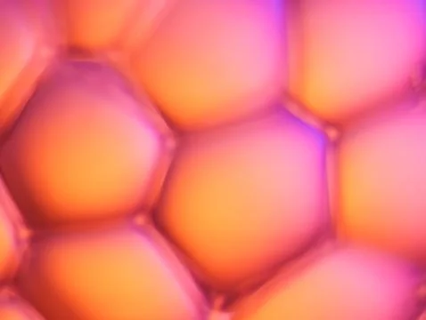 Blured soap bubble on water led light background Stock Photos