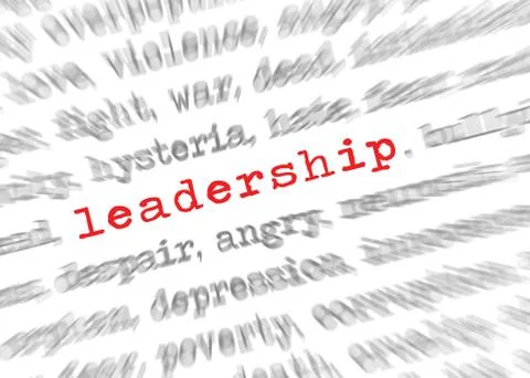 Blured text zoom effect with focus on leadership Stock Photos