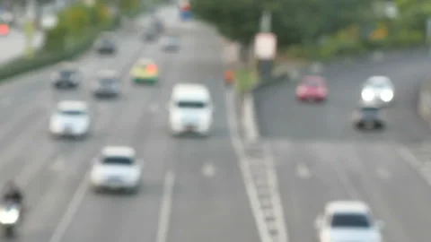 Blured traffic rush hour on highway of the evening city. Video stock 144646444