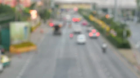 Blured traffic rush hour on highway of the evening city. Stock Footage 146002546