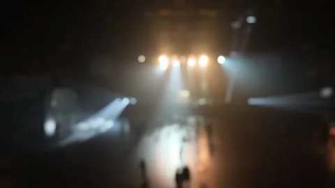 Blured view of an almost empty dance floor with a small number of dancing people Stock Footage 288390767