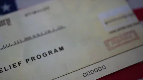 Bluring Stimulus check  relief program Stock Footage 145563381