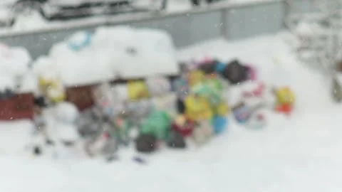 A blurred, abstract background depicting falling snow, against a backdrop of Stock Footage 326751145