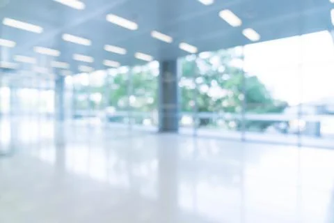 Blurred abstract background interior view looking out toward to empty office  Stock Photos