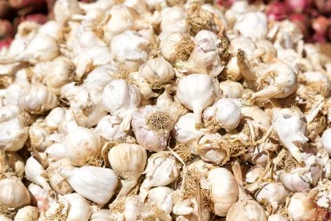 Blurred abstract background texture of a  garlic Stock-Fotos
