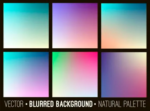 Blurred abstract backgrounds collection. Smooth template design Stock Illustration