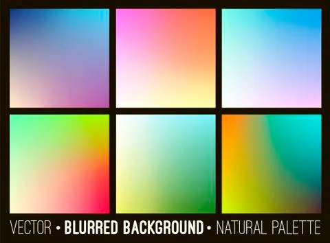 Blurred abstract backgrounds set. Stock Illustration