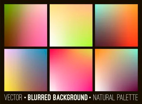 Blurred abstract backgrounds set. Illustrazione stock