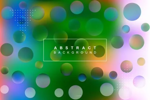 Blurred abstract vector background with text and round elements Illustrazione stock
