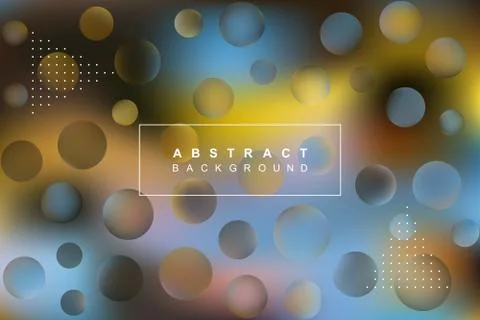 Blurred abstract vector background with text and round elements Stock Illustration