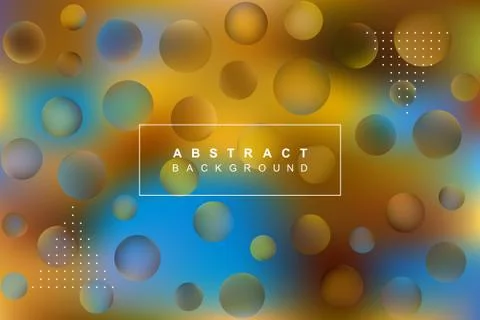 Blurred abstract vector background with text and round elements Stock Illustration