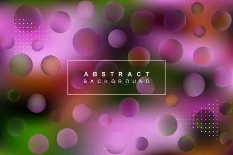 Blurred abstract vector background with text and round elements Stock Illustration
