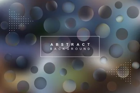 Blurred abstract vector background with text and round elements Illustrazione stock