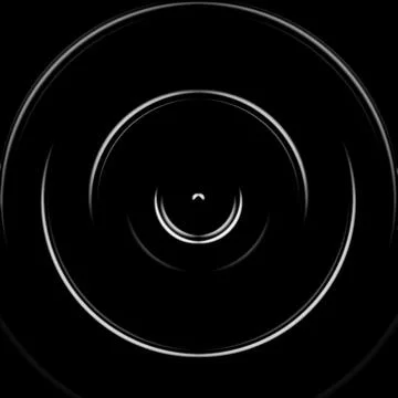 Blurred, abstract white circle on black background Stock Illustration
