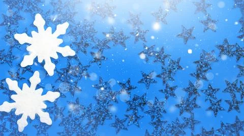Blurred abstract winter blue background. Stock Photos