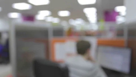 Blurred and defocus open space center call Stock Footage 73723546