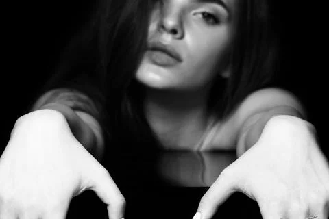 Blurred and out of focus abstract woman portrait Stock Photos