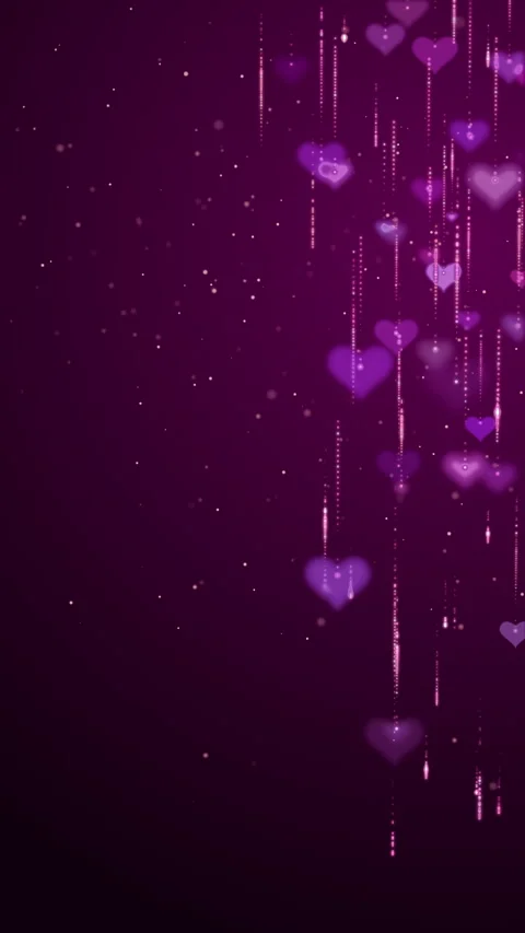 Blurred animated wedding purple background with falling glitter particles Video stock 301055812