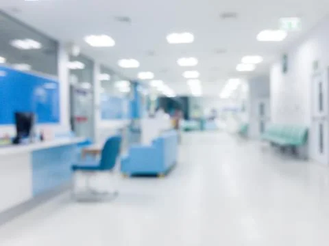 Blurred background - Abstract blur beautiful luxury hospital and clinic interior Stock Photos