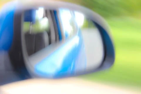 Blurred background. Abstract blurred frame of the car's side mirror. Foto stock