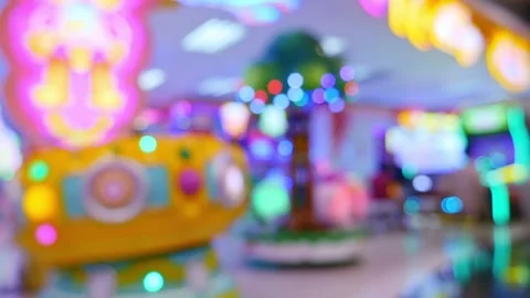 Blurred background arcade amusement game center. Stock Footage 306158131