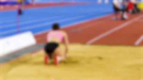 Blurred background of athletics competitions. Stock Footage 329870116