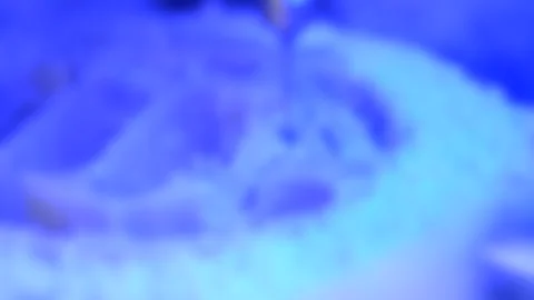 Blurred background. Automatic Process Dental Milling Machine Carving Stock Footage 135981403