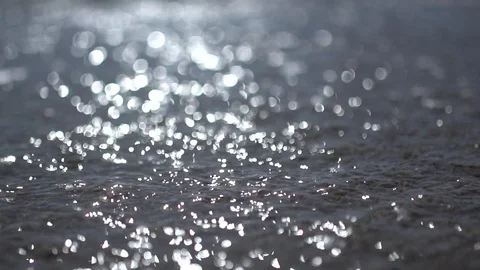 Blurred background of beach water sand with glittering sparkling bokeh Stock Footage 100170573