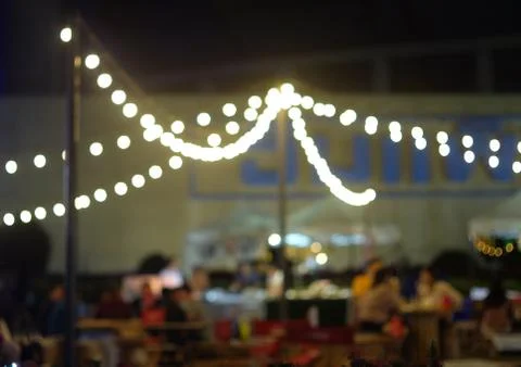 Blurred background of beer garden Stock Photos
