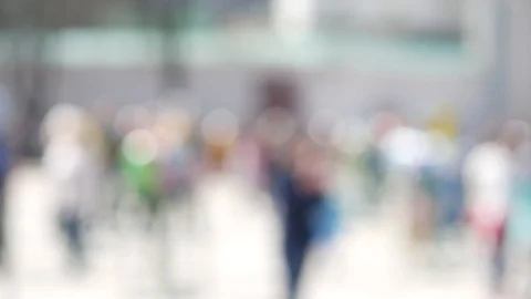 Blurred background. Blurred people walking through a city street Stock Footage 88345259