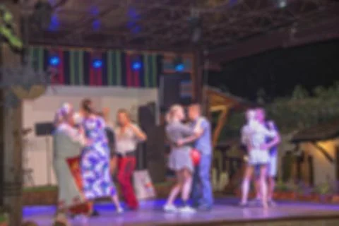 Blurred background with bokeh elements in a creative plot on the theme of hol 스톡 사진